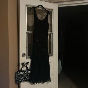 Black cocktail sequined dress